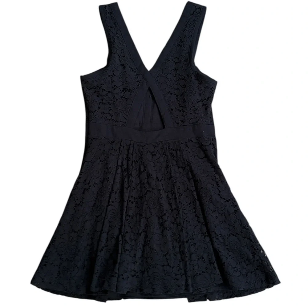 EUC Free People Lovely in Lace Dress Black Size XS